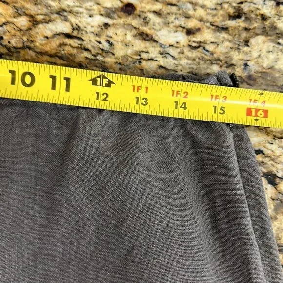 Eileen Fisher Brown Linen Wide Leg Mid Rise Pants Size M - Picture 4 of 13